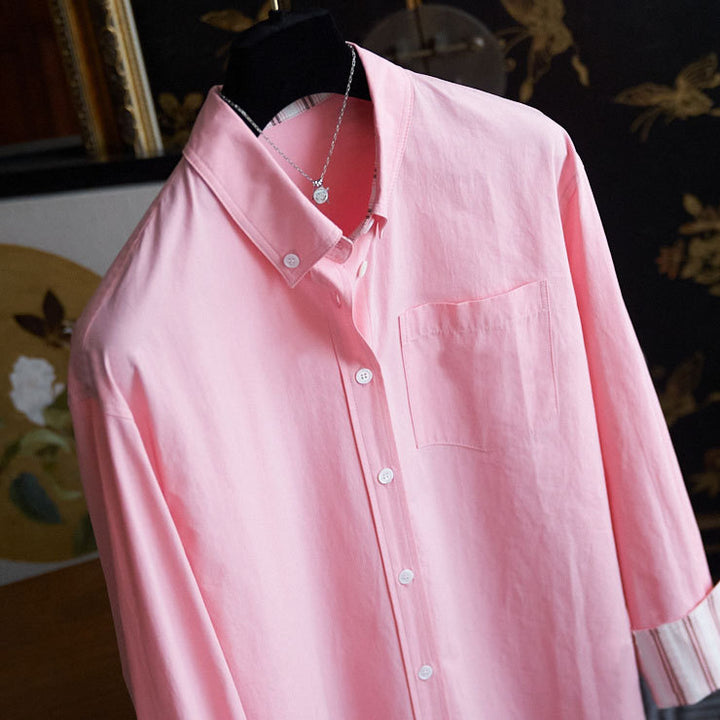 Damen Modische Bluse mit feinen Streifen Echoarchiv