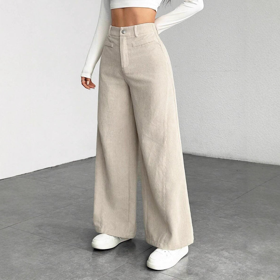 Damen Elegant und hoch taillierte Plisseehose Echo Archiv