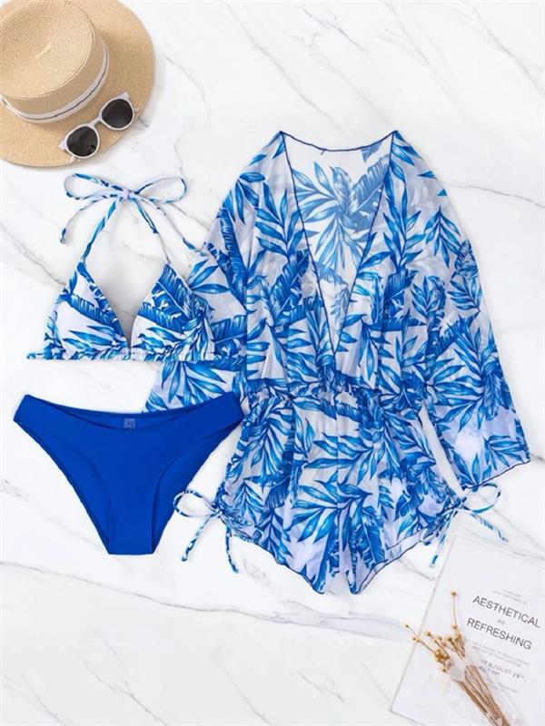 Damen Badeset mit transparentem Kimono und modischen Bikini Echo Archiv