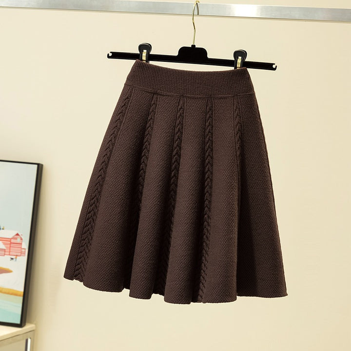 Damen Eleganter, plissierter Maxirock aus hochwertigem Strick Echo Archiv