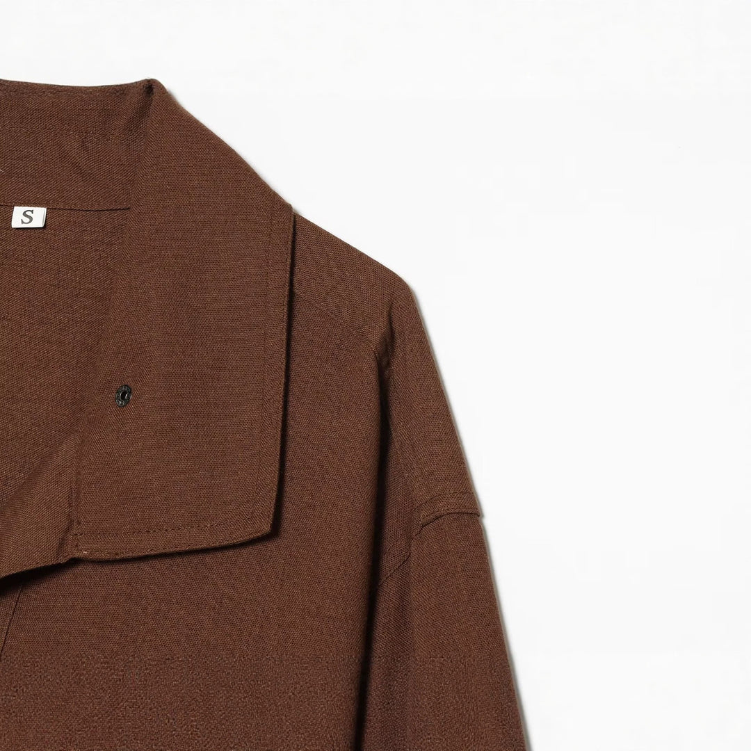 Damen Oversize Hemdblusen-Jacke mit Druckknopfblende und weiter Passform Echo Archiv