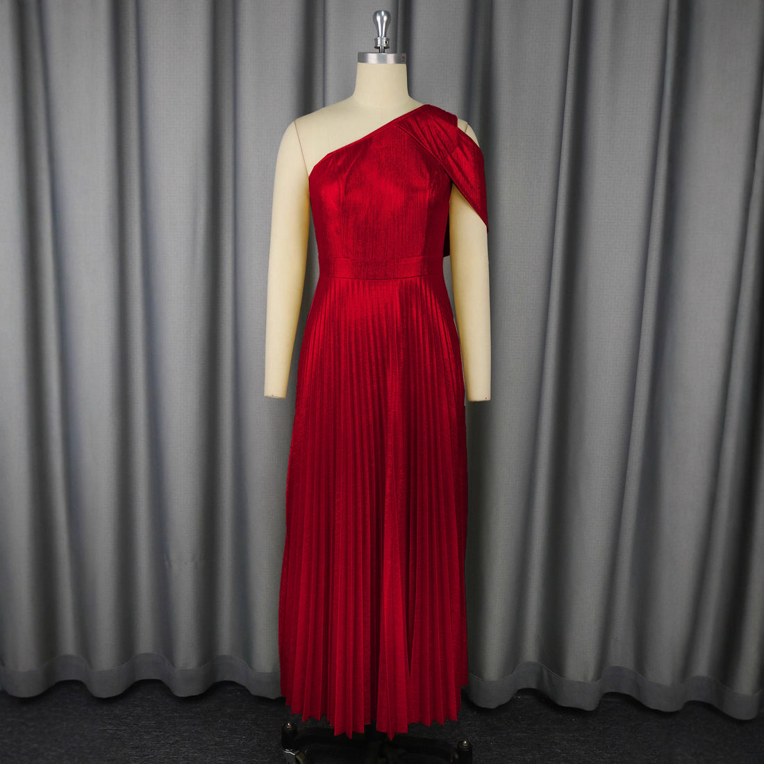 Damen Glamouröses Ein-Schulter Abendkleid mit Plissee-Falten – Élara