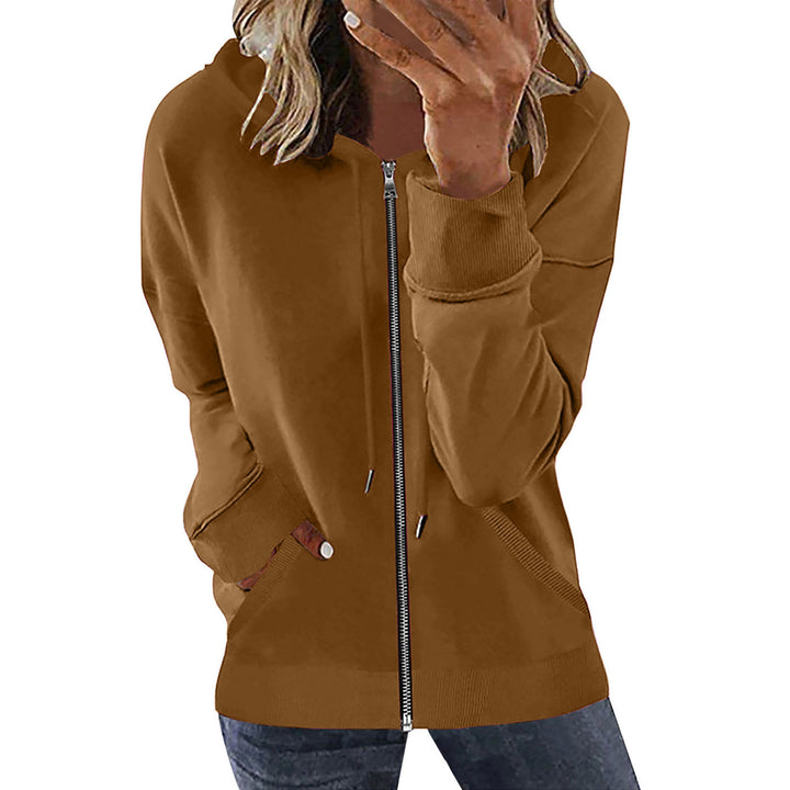Damen nan Kapuzenjacke mit durchgehendem Reißverschluss, Kängurutaschen und elastischen Bündchen Echo Archiv