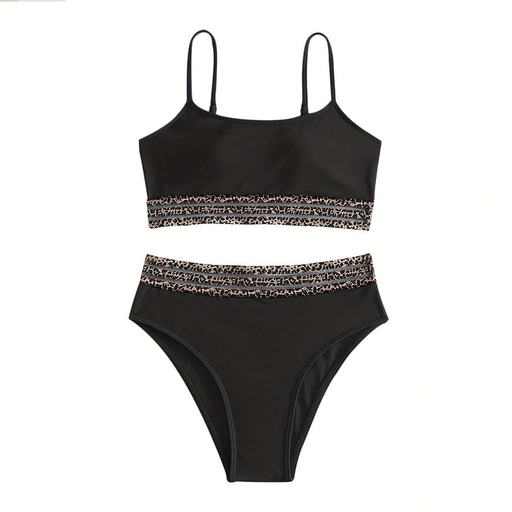 Damen Hochtailliertes Bikini-Set mit modischen Leoparden-Details Echo Archiv