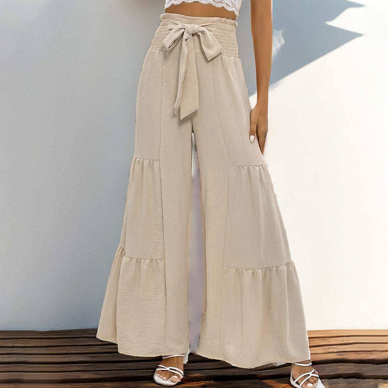 Damen Fließende Palazzo-Hose mit Gürteldetail Echo Archiv