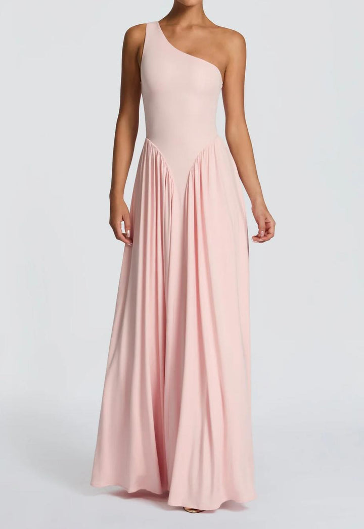 Damen Maxi-Kleid mit schulterfreiem Design und fließendem Stoff Echo Archiv