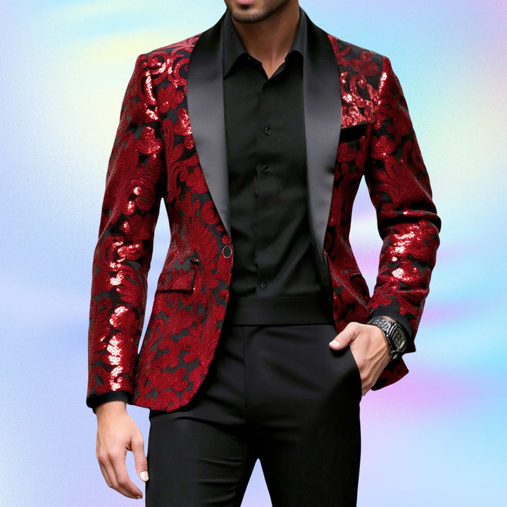 Herren festlicher Glitzerblazer mit klassischem Schnitt Echoarchiv