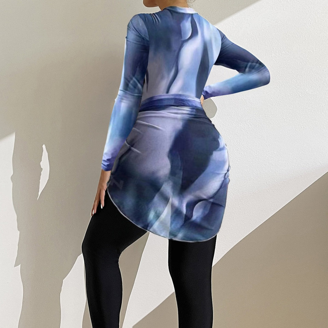 Damen Sportlicher One-Piece Surfanzug mit Wickelrock Echo Archiv
