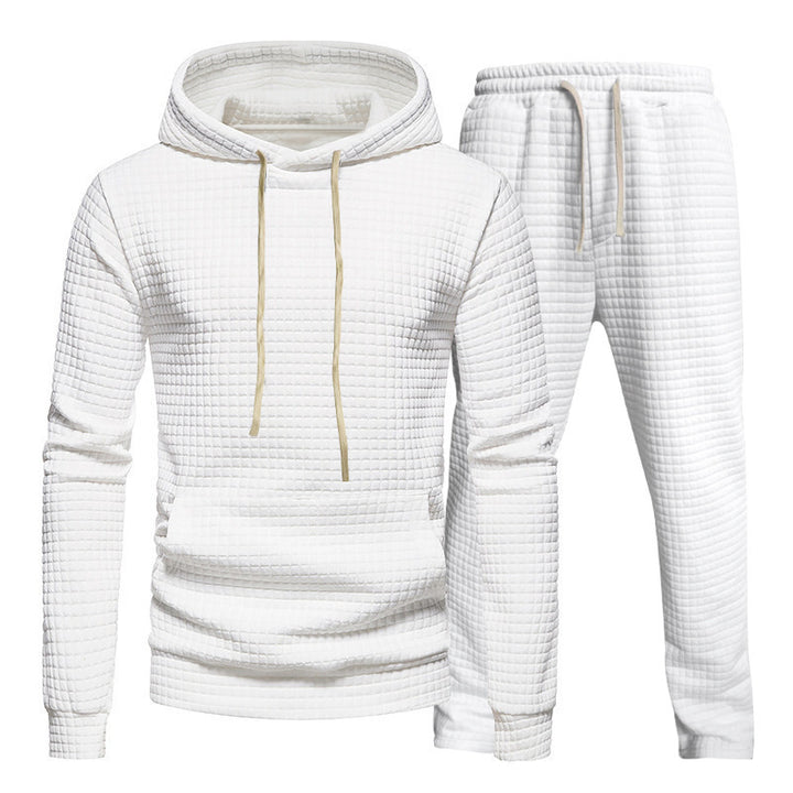 Herren Freizeit-Hoodie und Jogginghose-Set mit strukturiertem Design Echoarchiv