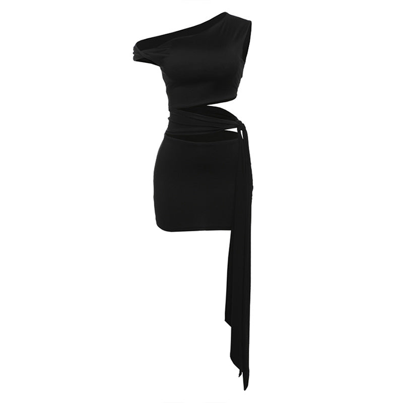 Damen Einseitig geschnittenes Wickelkleid Echo Archiv
