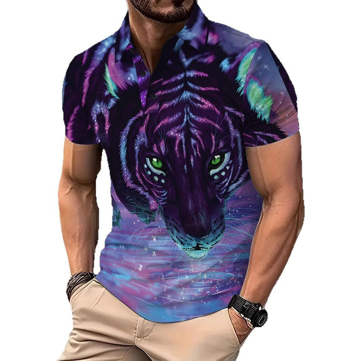 Herren Poloshirt mit kreativem Tigerdesign Echoarchiv