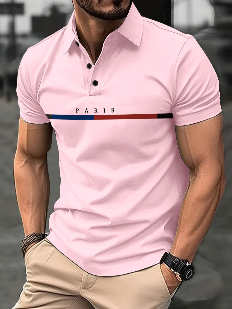 Herren modisches Polohemd mit stilvollem Druckdesign Echoarchiv