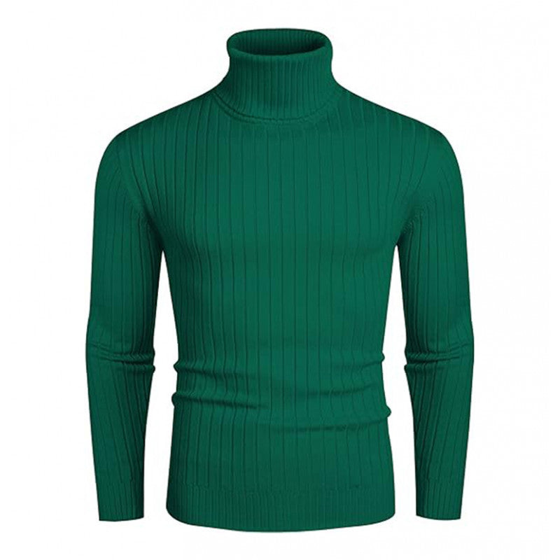 Herren Strickpullover mit hohem Kragen und Rippenmuster Echoarchiv