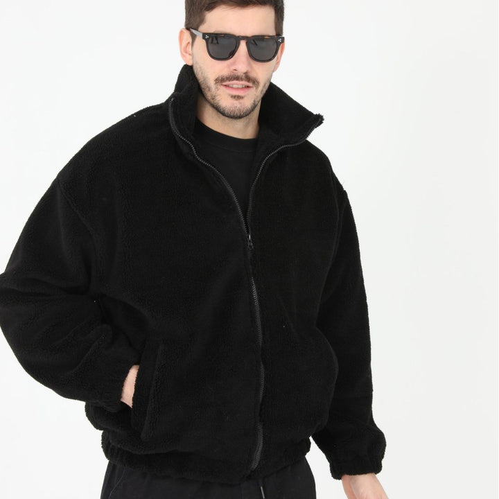 Herren kuschelige Teddyjacke mit hohem Kragen Echoarchiv