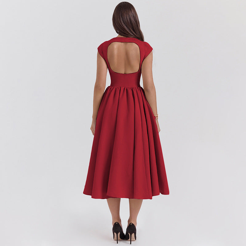 Damen Midi-Kleid mit elegantem A-Linien-Schnitt und raffinierten Falten Echo Archiv