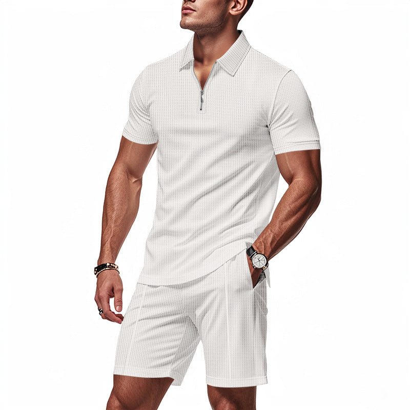 Herren sportliches Polo-Outfit mit Kurzarm und praktischen Taschen Echoarchiv