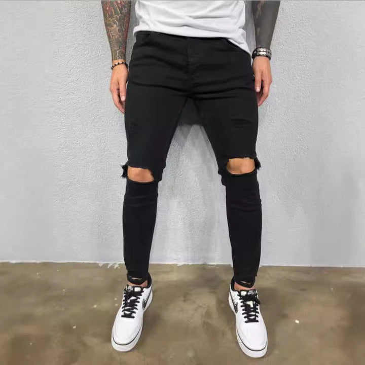 Herren Slim Fit JEchoarchivns mit modischen Rissen Echoarchiv