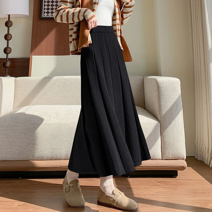 Damen Eleganter Plissierter Maxirock Echo Archiv
