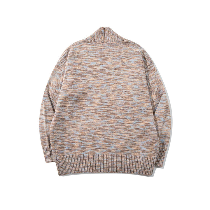 Damen Oversize-Strickcardigan mit tiefem V-Ausschnitt, Knopfleiste am Saum und melierter Struktur Echoarchiv