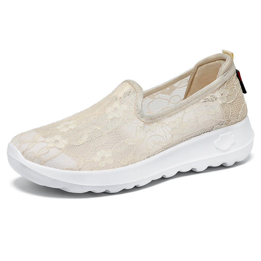 Damen Elegante und bequeme Slip-On Sneakers mit Spitzenoberfläche Echo Archiv