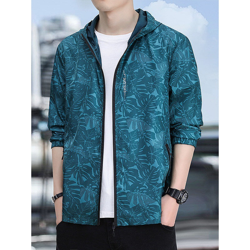 Herren Leichte Sportjacke mit modischem Blumendruck Echo Archiv