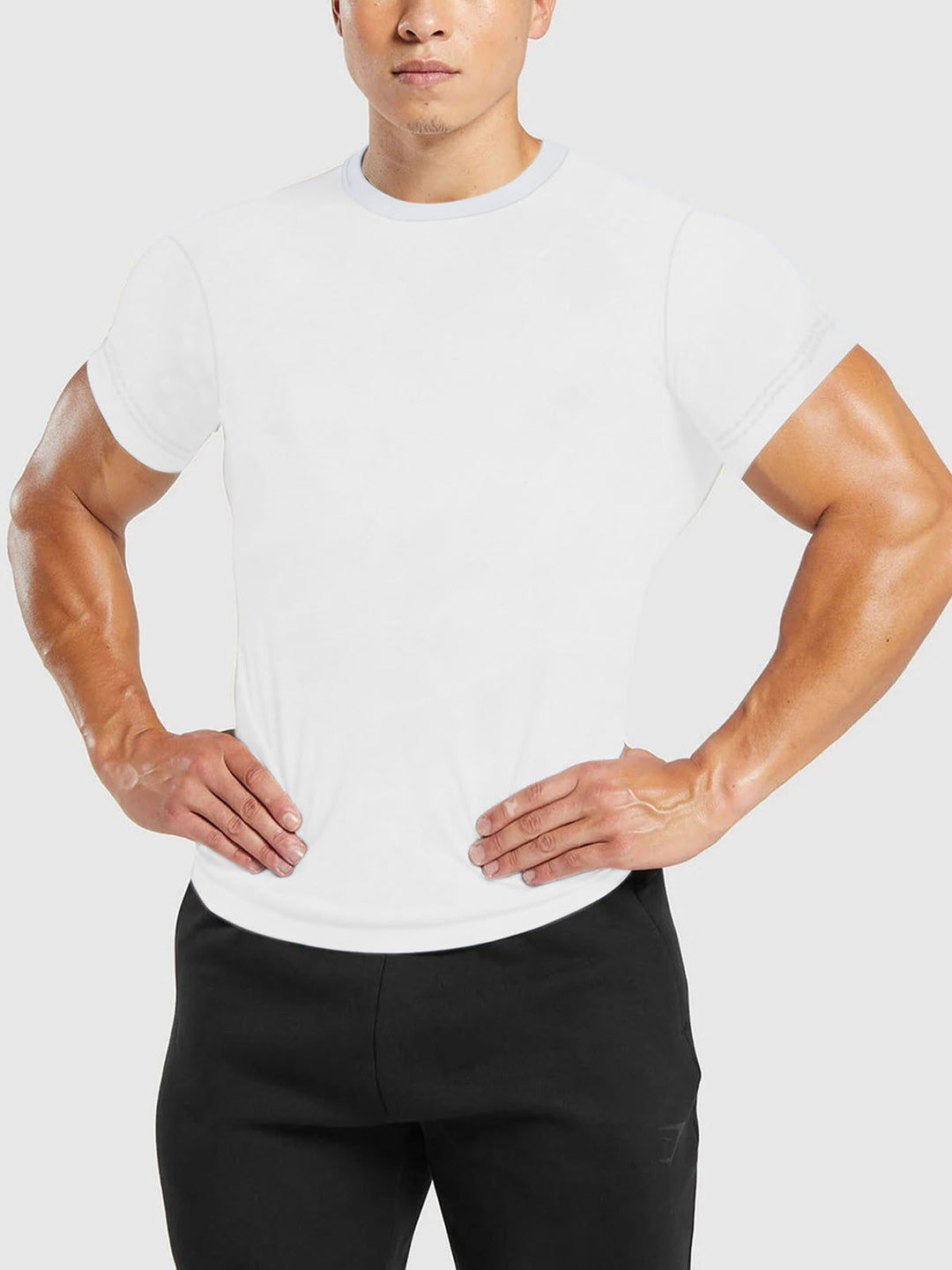 Herren nan tailliertes Rundhals-Leistungsshirt mit elastischem Seitenkeil und flachen Nähten Echo Archiv