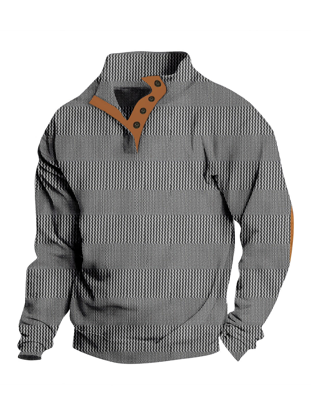 Herren Stehkragen-Pullover mit strukturiertem Design Echoarchiv
