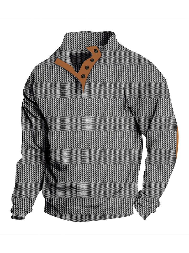 Herren Stehkragen-Pullover mit strukturiertem Design Echoarchiv