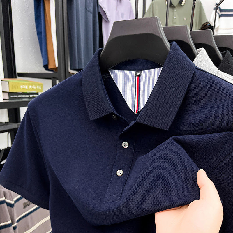 Herren Kurzarm-Polohemd mit feiner Piqué-Struktur und eleganter Knopfleiste Echoarchiv