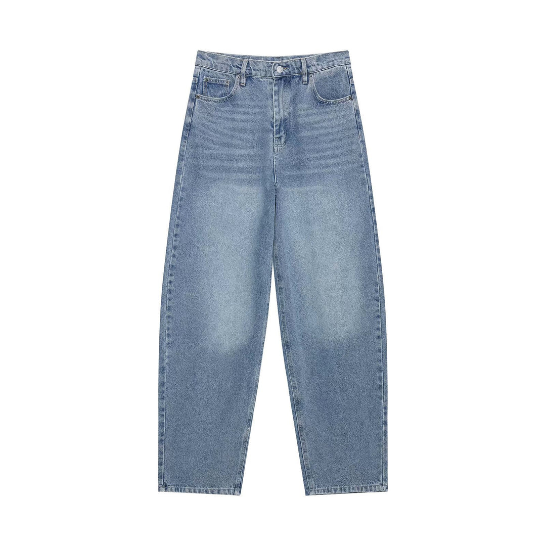 Damen Hochtaillierte kurzgeschnittene Jeans mit weitem Bein aus Denim Echo Archiv