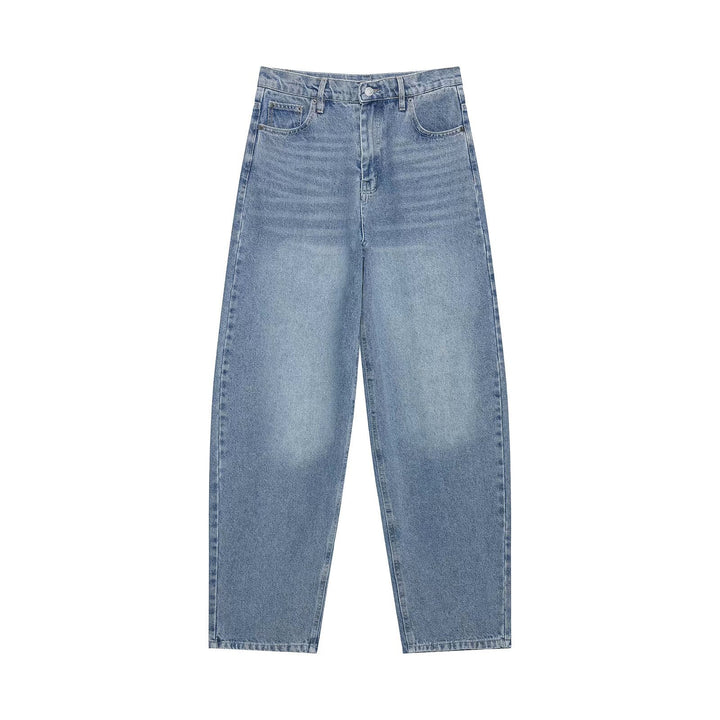 Damen Hochtaillierte kurzgeschnittene Jeans mit weitem Bein aus Denim Echo Archiv