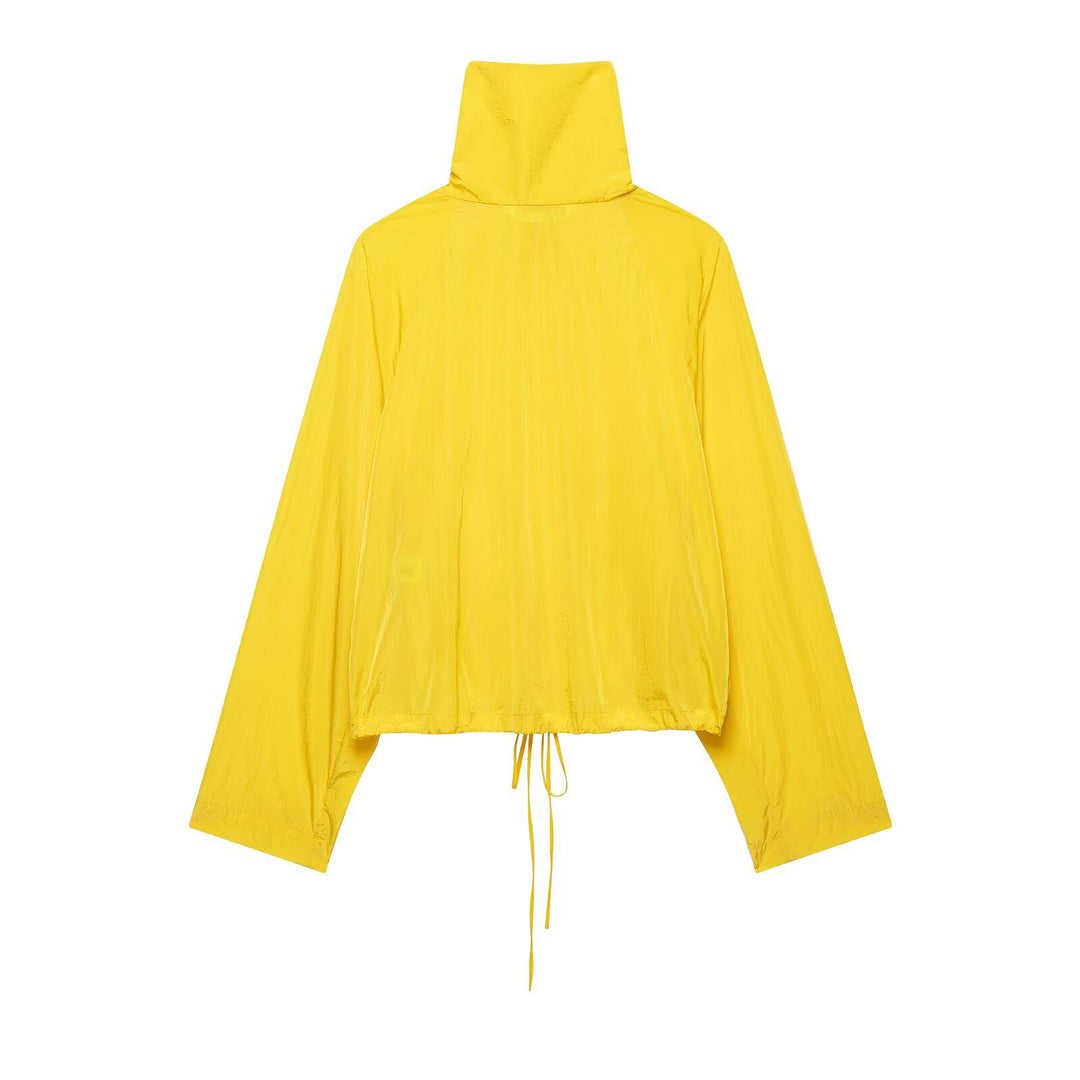 Damen Kurzer Tech‑Shell Blouson im Oversize‑Look mit hohem Stehkragen und Tunnelzug Echo Archiv