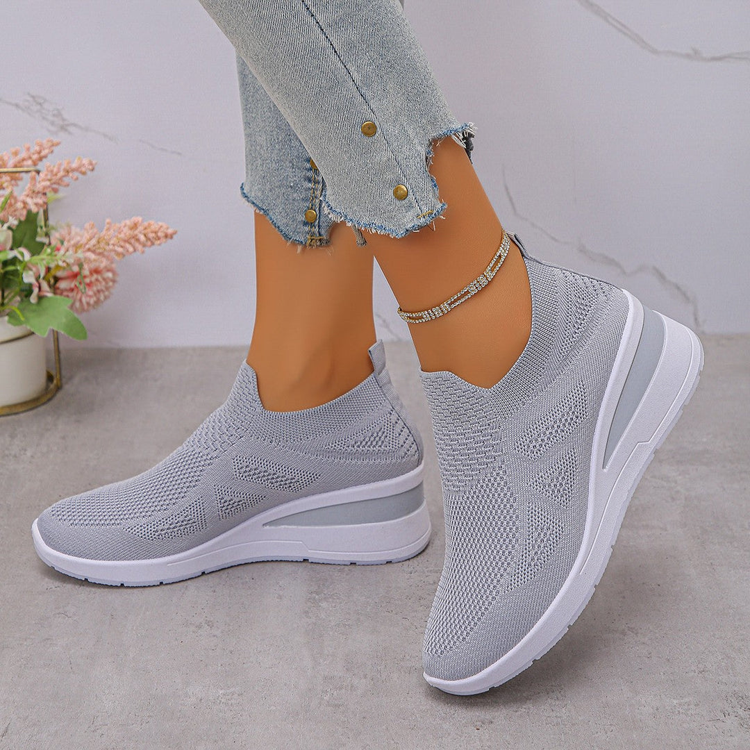 Damen Komfortable Wedge-Sneaker aus atmungsaktivem Strickmaterial Echo Archiv