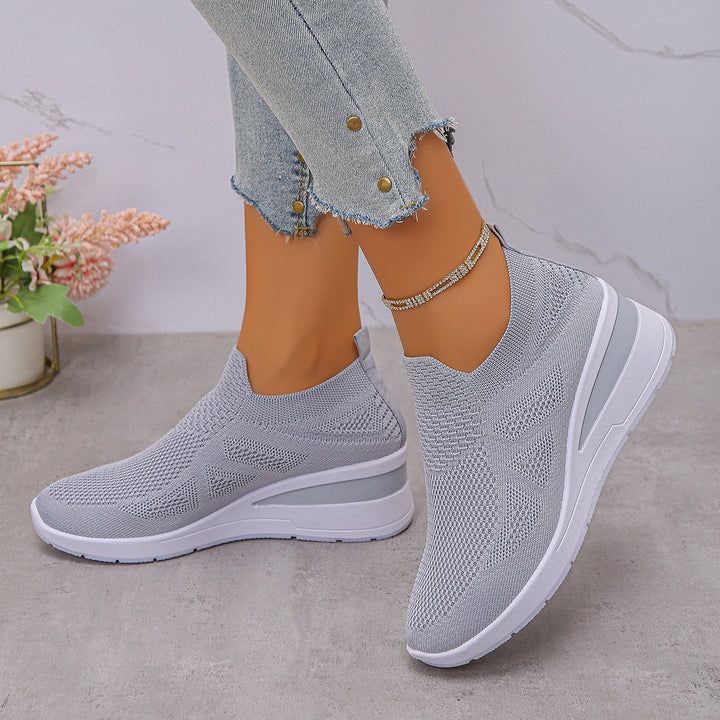 Damen Komfortable Wedge-Sneaker aus atmungsaktivem Strickmaterial Echo Archiv