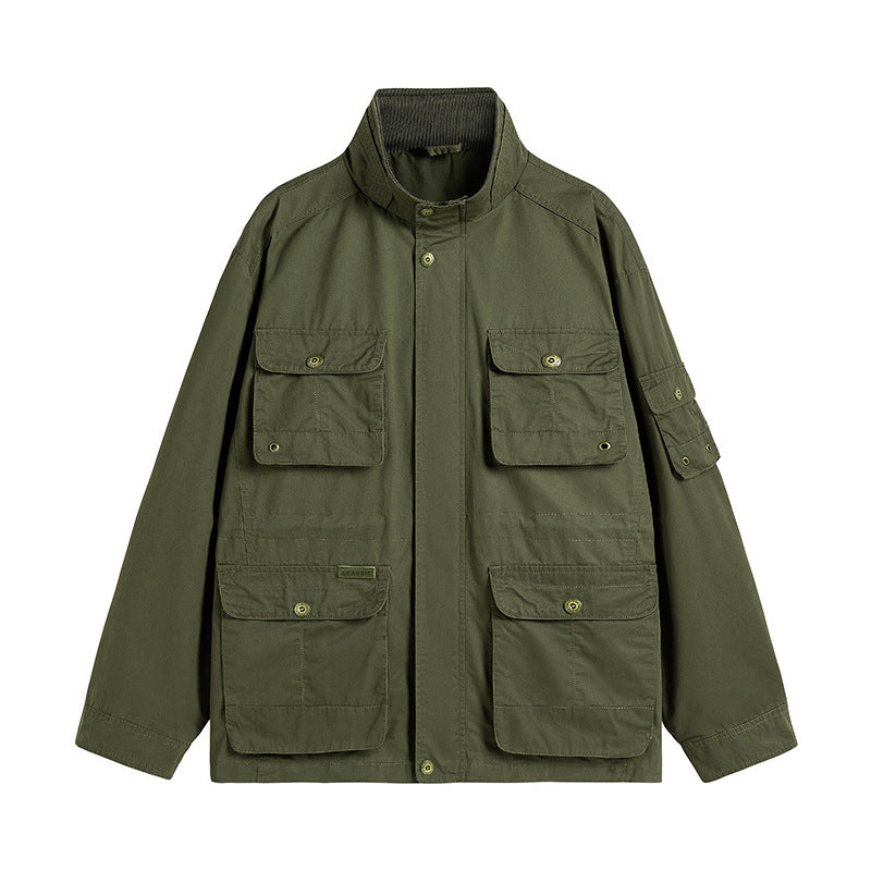 Herren Robuste utilitaristische Feldjacke mit mehrfach aufgesetzten Taschen und Stehkragen Echo Archiv