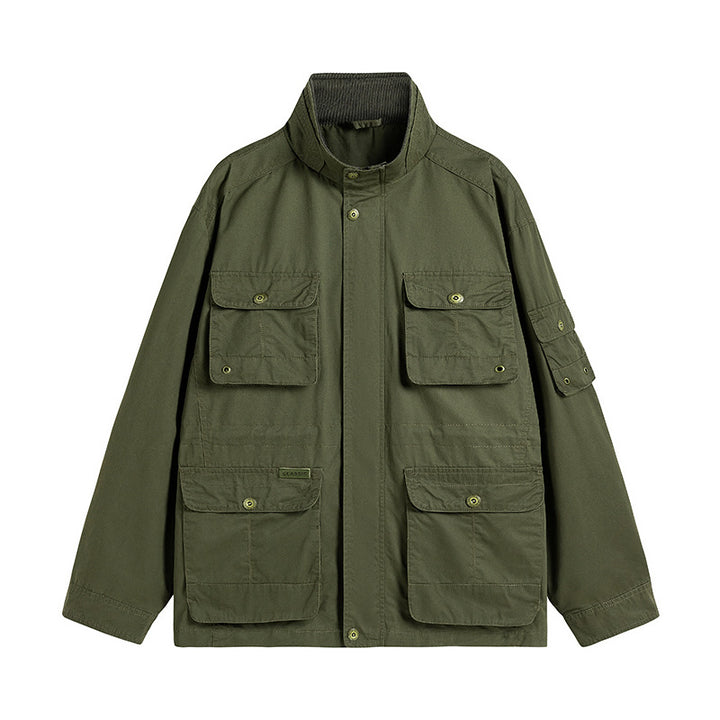 Herren Robuste utilitaristische Feldjacke mit mehrfach aufgesetzten Taschen und Stehkragen Echo Archiv