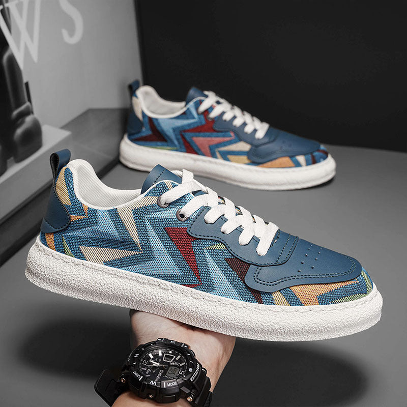 Damen Modische Sneakers mit buntem Zickzack-Muster und angenehmer Dämpfung Echo Archiv