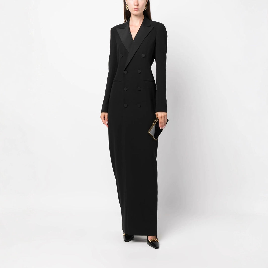 Damen Doppelreihiges Blazerkleid mit Satinrevers Echoarchiv