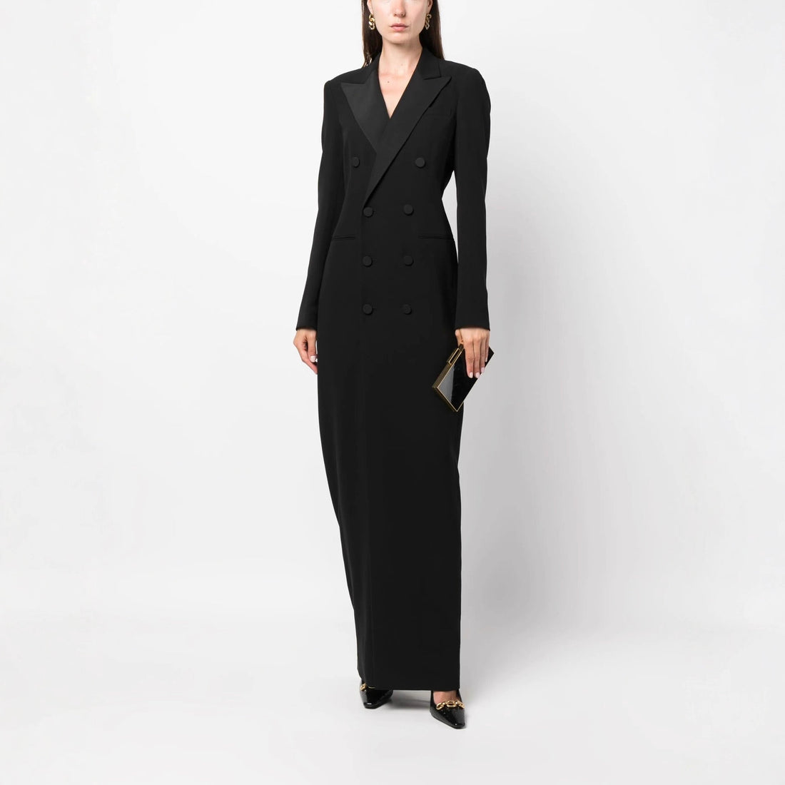 Damen Doppelreihiges Blazerkleid mit Satinrevers Echoarchiv