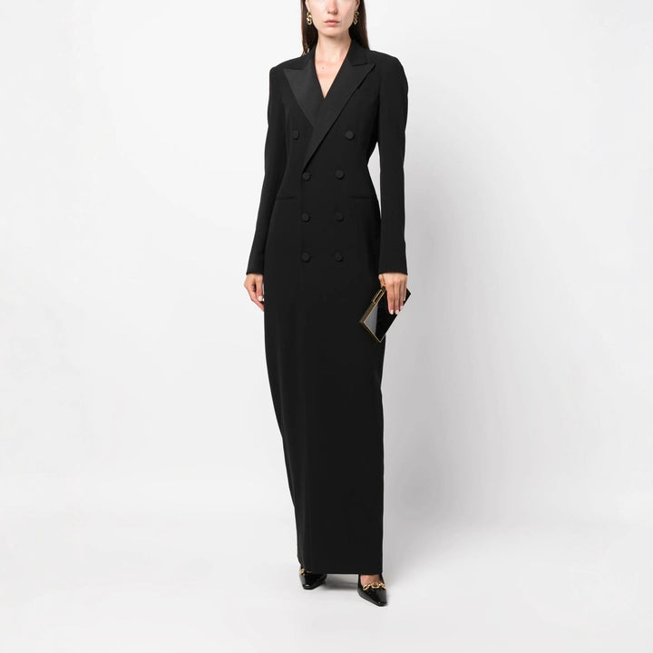 Damen Doppelreihiges Blazerkleid mit Satinrevers Echoarchiv