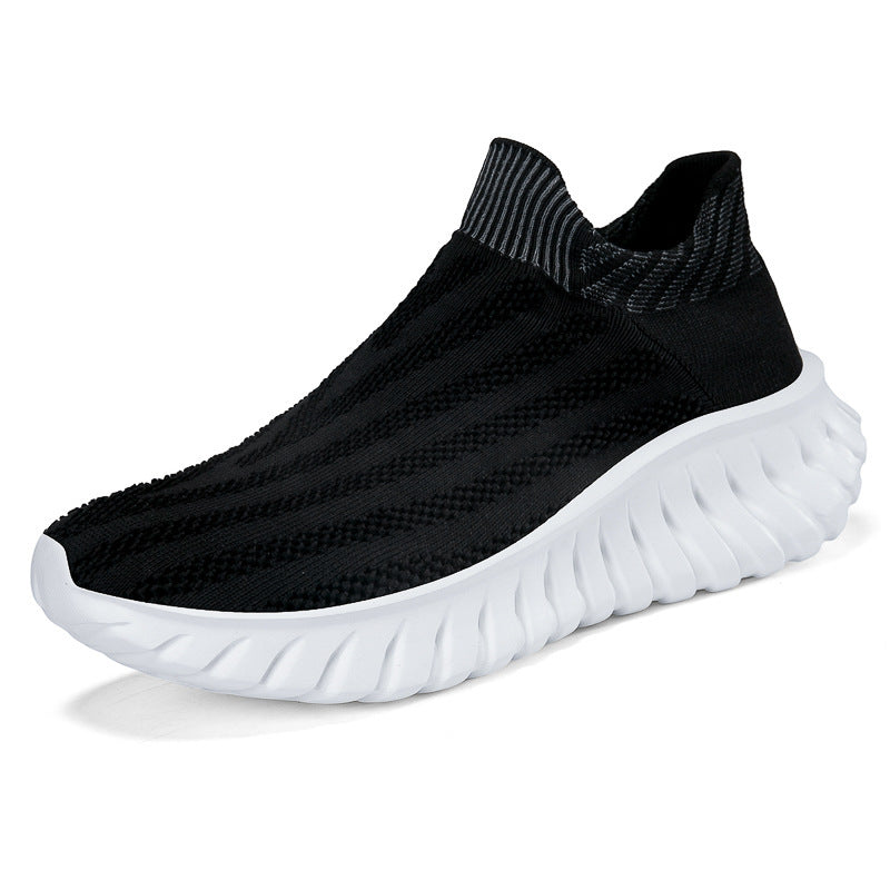 Unisex nan nahtloser Strick-Schlupf-Sneaker mit elastischem Sockenkragen und profiliertem Dämpfungssohlenprofil Echo Archiv