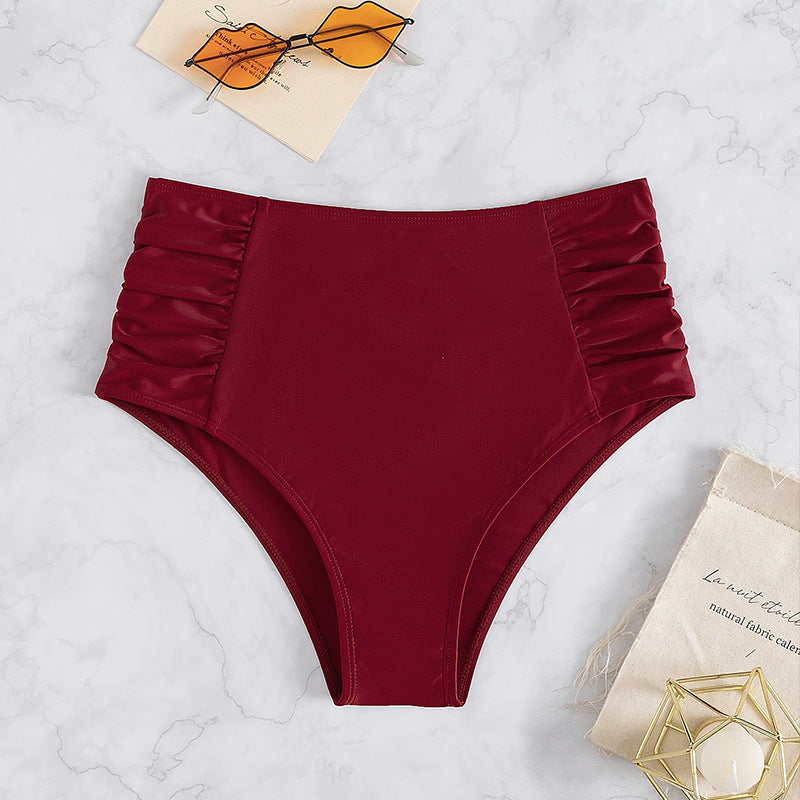 Damen Hoch taillierter Bikinislip mit Rüschendesign Echo Archiv