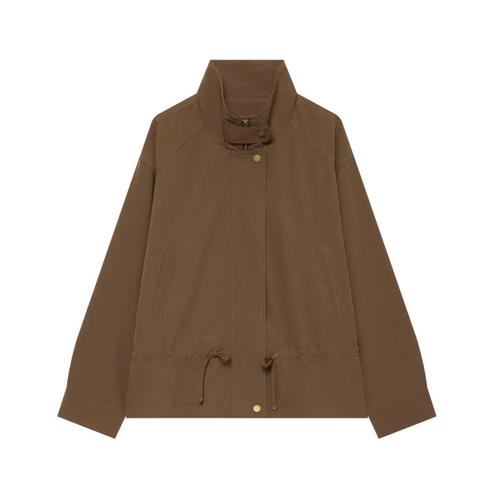 Damen Übergangsjacke mit Stehkragen, Tunnelzug und Utility-Taschen Echo Archiv