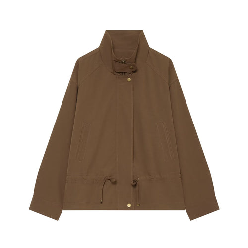 Damen Übergangsjacke mit Stehkragen, Tunnelzug und Utility-Taschen Echo Archiv