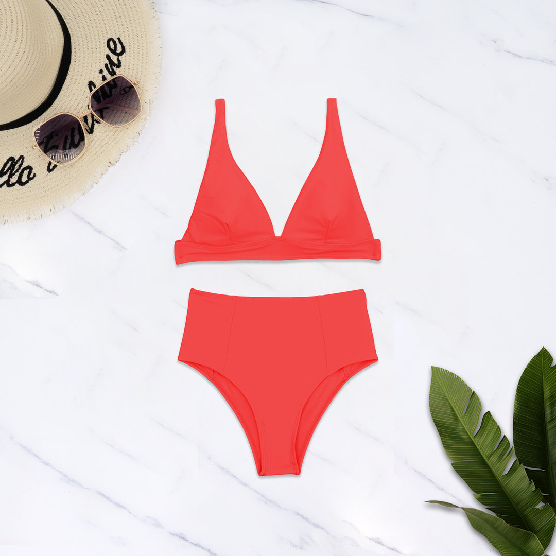 Damen Hochgeschnittener Bikini mit tiefem V-Ausschnitt Echo Archiv