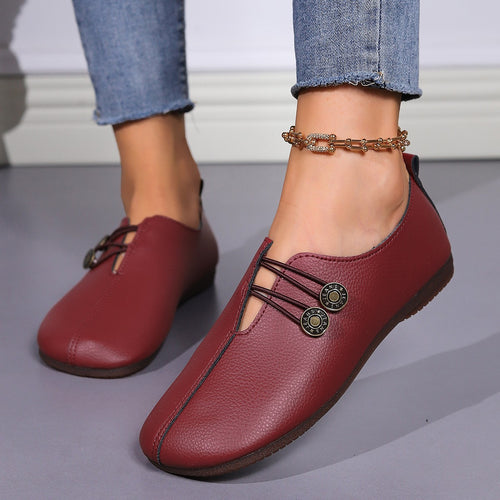Damen nan weiche Lederoptik Slipper mit elastischer Schnürung und ergonomischer Komfortsohle Echo Archiv