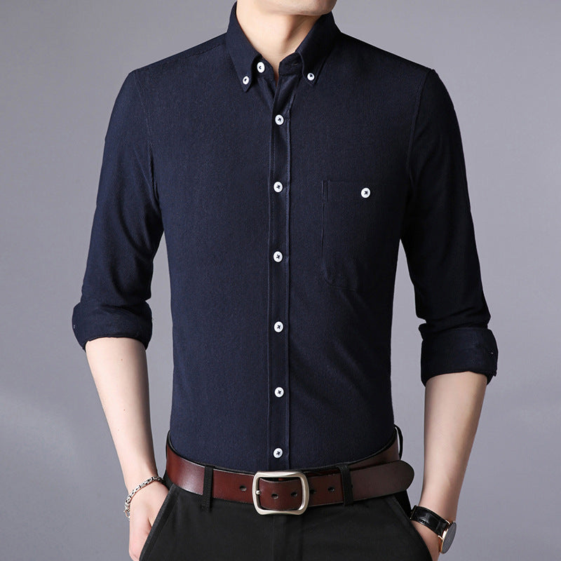 Herren Langarmhemd mit klassischem Button-Down-Kragen Echoarchiv