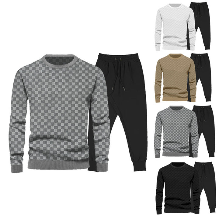 Herren Sportliches Komplettset mit strukturiertem Pullover und Jogginghose Echoarchiv