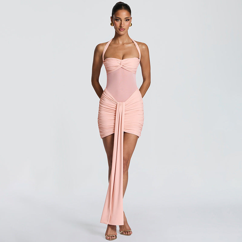 Damen Strandkleid mit raffiniertem Wickeldesign und charmanten Rüscheneffekt Echo Archiv