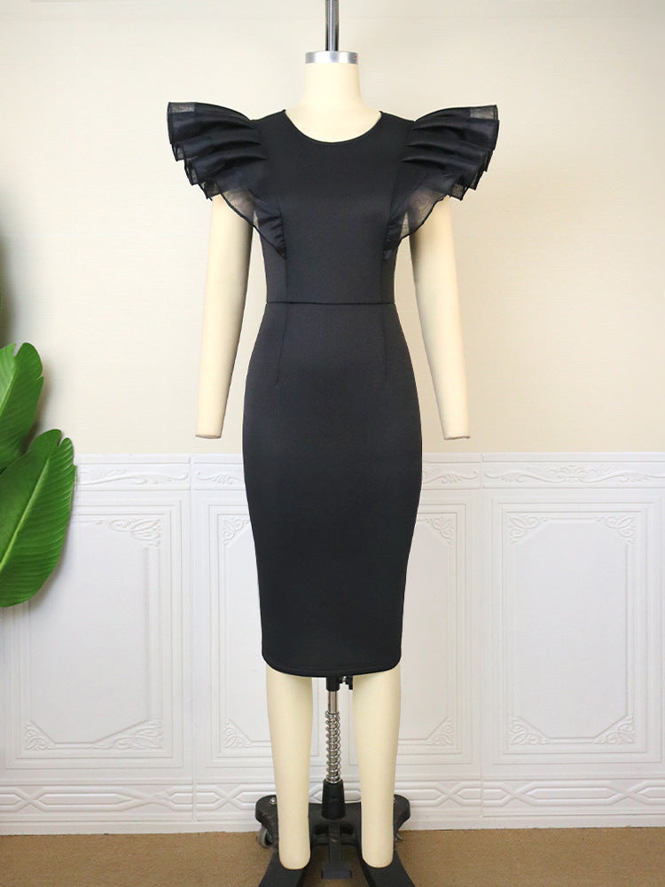 Damen Elegantes Etuikleid mit Rüschenärmel Echo Archiv